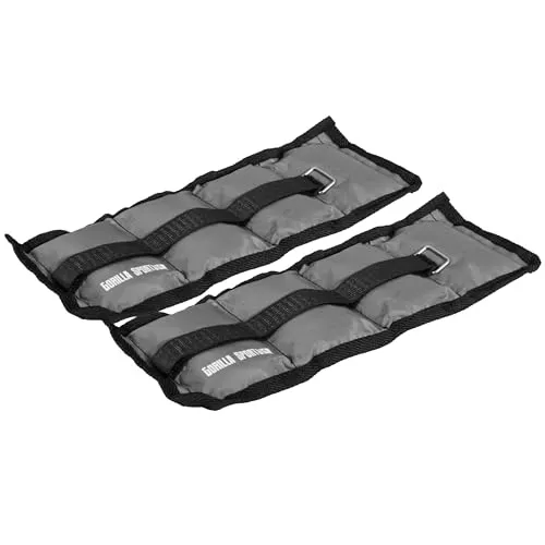 GORILLA SPORTS® Gewichtsmanschetten - 2er Set, Gewichte 1kg, 2kg, 3kg, 4kg, 5kg, 6kg, 7kg, 8kg, 10kg, Verstellbar - Fußgelenkgewichte, Armgewichte, Handgelenkgewichte, Handgelenk, Laufgewichte