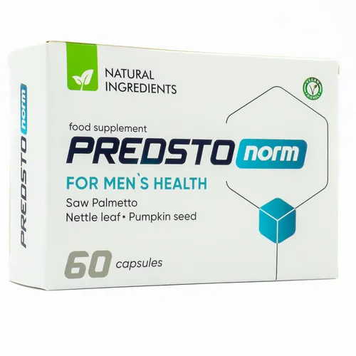 Predstonorm 60 Kapseln - Nahrungsergänzungsmittel zur Unterstützung der Prostatagesundheit mit Sägepalme, Buchublättern und Kürbiskernen für eine natürliche Linderung bei Prostatitis-Beschwerden.