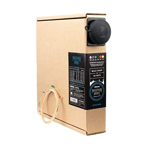 D Addario Gitarrensaiten Westerngitarre - Phosphor Bronze Akustikgitarrensaiten, korrosionsbeständig mit warmem, ausgewogenem Klang und 25 Stück im Set