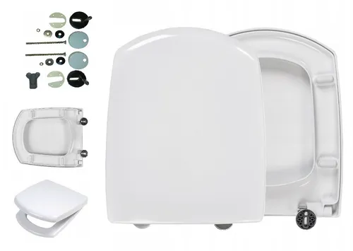 Toilleten Sitz für Cersanit Carina - Absenkautomatik & abnehmbar - WC-Sitz in Weiß mit Absenkautomatik, antimikrobiell und ideal für Badezimmer, geeignet für Erwachsene und Kinder, aus robustem Duroplast.