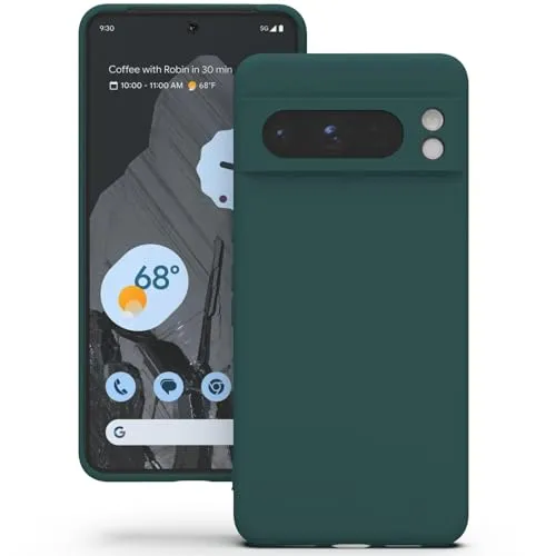 YATWIN für Google Pixel 8 Pro Hülle, Premium Silikon Handyhülle mit Kameraschutz, Seidig-Weicher Berühren Ultra Dünne Stoßfeste Kratzfeste Schutzhülle, Grün