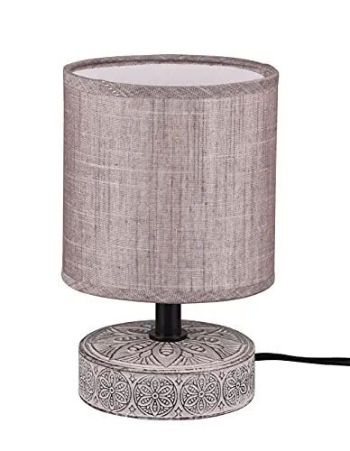 Reality Leuchten Tischleuchte Marie R50980126, Keramik Braun, Stoffschirm Braun, exkl. 1x E14