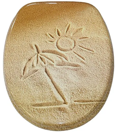 Sanilo WC Sitz Sunshine mit Absenkautomatik - WC-Sitz aus bruchfestem Holz mit sanfter Absenkautomatik, ideal für eine leise und schonende Nutzung. Pflegeleicht und in stylischen Motiven für individuelle Badezimmergestaltung.