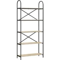 vidaXL Rechteckiges Bücherregal - Modernes Regal für elegantes Ambiente, ideal zum Präsentieren von Büchern und Deko. Robuste Holzwerkstoff-Regale und stabiler Stahlrahmen sorgen für Langlebigkeit und Funktionalität.