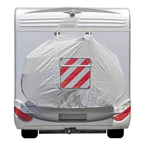 APT Set Fahrradschutzhülle XL für 2 Fahrräder Sichttasche + Warntafel Reflektoren Fahrradabdeckung Heckträger Fahrradträger Wohnmobil Wohnwagen Anhänger Camping