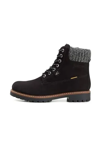 camel active Damen Hoher Schnürboot aus Nubukleder Schwarz - Wanderschuhe aus echtem Nubukleder mit warmem Futter, ideal für kalte Tage. Robuste Sohle sorgt für sicheren Auftritt, herausnehmbare Einlegesohle bietet Flexibilität.
