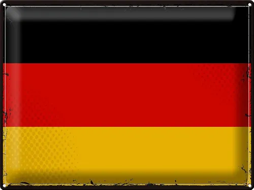 Femer GmbH Metallschild Flagge Deutschland 40x30cm Retro Flag Germany, (1 St), gewölbte Oberfläche, abgerundete Ecken, umgeschlagene Kanten