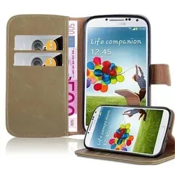 Cadorabo Hülle für Samsung Galaxy S4 Schutzhülle in Braun Handyhülle Book Tasche Case Etui Luxury