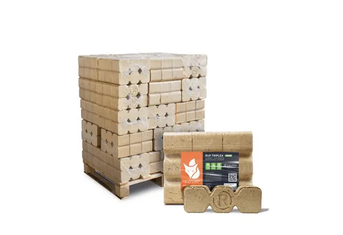 HEIZFUXX Holzbriketts RUF Triplex Green, 300 kg - Umweltfreundliche Brennstoffe - Brennstoffe, 300 kg Holzbriketts auf Einwegpalette, ideal für effiziente und nachhaltige Heizlösungen.