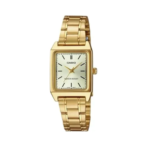 Casio LTP-V007G-9E Damenuhr - Armbanduhr für Damen, elegantes Design mit goldfarbenem Gehäuse, ideal für den täglichen Gebrauch oder besondere Anlässe.