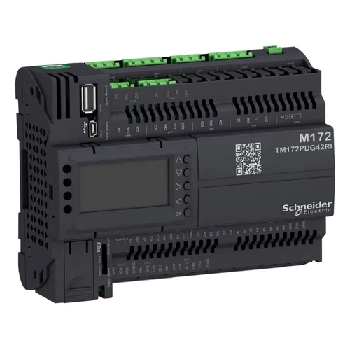 Schneider Electric SPS-Steuerung Modicon M172 TM172PDG42RI - SPS-Prozessor mit 12 digitalen und 12 analogen Eingängen, kompakte Bauweise und schnelle Bearbeitungszeit von 0,3 ms, ideal für industrielle Anwendungen.