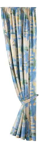 Weckbrodt Vorhang "Matteo" Gr. 1, gelb-blau, 145cm - Halbtransparenter Vorhang "Matteo" aus bedrucktem Satin, ideal für ein gemütliches Wohnambiente. Mit Kräuselband für einfache Aufhängung und vielseitigen Kombinationsmöglichkeiten.