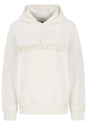 Eight2Nine Hoodie in Creme - XS - Stylischer Hoodie aus Baumwolle mit praktischer Kapuze und Eingrifftaschen. Der gerade Schnitt und die feine Stickerei machen ihn zum perfekten Begleiter für jeden Tag.