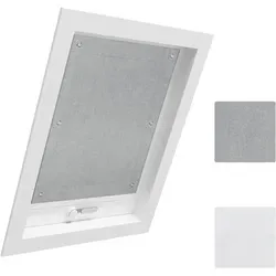 Dachfensterrollo, Woltu, 1x Thermorollo Dachfenster ohne Bohren, mit Saugnapf grau 60 cm x 93 cm