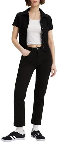 Levi's Damen 501® Crop Jeans, Black Heart, 30W / 30L - Jeans mit hohem Bund und charakteristischem Straight Fit aus bequemem Stoff. Ideal für deinen individuellen Look und nachhaltig durch die Better Cotton Initiative.