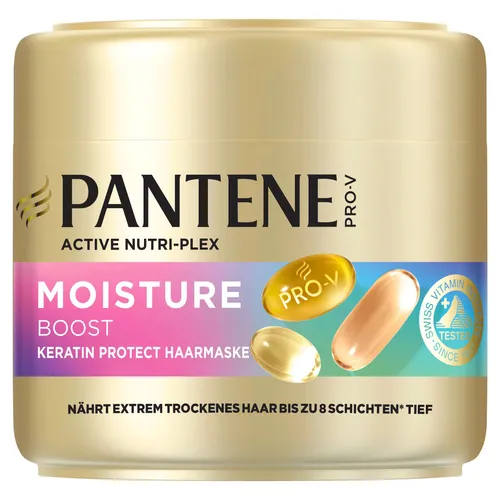 Pantene Pro-V Moisture Boost Keratin Protect Haarmaske 300ml - Intensive Haarmaske für extrem trockenes Haar, nährt bis zu 8 Schichten tief und sorgt für geschmeidige, gesunde Haare. Ideal für die tägliche Pflege.