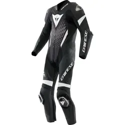 Dainese Laguna Seca 6 Lederkombi 1tlg. perforiert - Schwarz/Weiß/Grau - 52 - Motorradkombis mit ergonomischem Design, aus hochwertigem perforiertem Tutu-Rindsleder für optimale Belüftung und Sicherheit, getestet in der MotoGP™.
