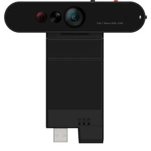 Lenovo ThinkVision MC60 Webcam - Full HD 1080p - Webcam mit 1920 x 1080 Pixel Auflösung, 30 fps und integrierten Mikrofonen. Ideal für Videokonferenzen mit Sichtschutzblende und 65° Blickwinkel.