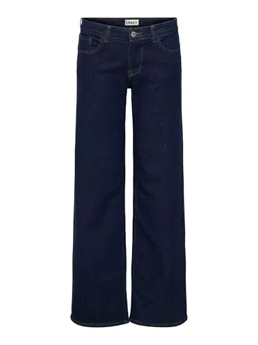 ONLY Onljudy-O Lw Wide DNM Rinse Tai966 Noos Jeans - Moderne Jeans für Jugendliche, gerade geschnitten mit praktischen Gürtelschlaufen und niedrigem Taillenschnitt – ideal für lässige Outfits.