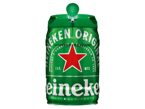 Heineken 5 Liter Bierfass mit Zapfhahn, Pfandfrei 5 l
