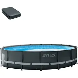 Intex Ersatzfolie dunkelgrau für Frame Pool 488 x 122 cm - Poolzubehör mit strapazierfähiger Ersatzfolie, ideal zum Schutz und zur Verlängerung der Lebensdauer Ihres Intex Frame Pools.