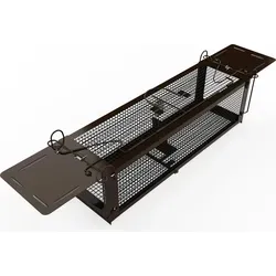 RatzFatz® Lebendfalle 2.0 für Ratten und Kleintiere - Tierfreundliche und hygienische Lebendfalle mit 2 Türen, ideal für die schonende Fangmethode. Wiederverwendbar und aus robustem, rostfreiem Stahl gefertigt.