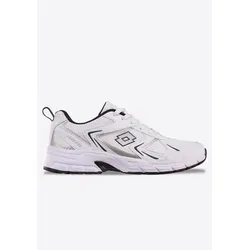Lotto KITAURA Unisex Sneaker, White/Navy, 41 EU - Damen-Sneaker mit aufwendig gestaltetem Millennium Runner Design, inklusive laminiertem Logo und Glitzerdetails für einen stylishen Look.