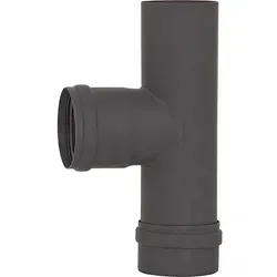 Pellet-Abgasrohr T-Anschluss mit Revision, Ø 80 mm, lackiert, mit Silikondichtung