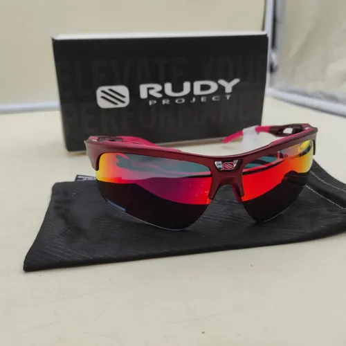 Fahrradbrille Rudy Project Keyblade - matte merlot/multilaser red - Unisex Radbrille mit robustem Kunststoffrahmen. Ideal für Radsportler, bietet optimalen Schutz und stylisches Design für jede Fahrt.