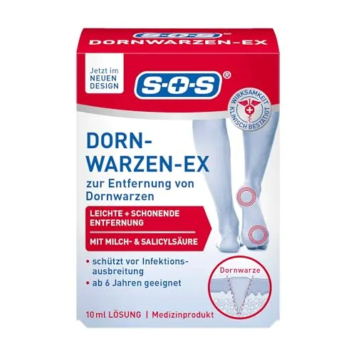 SOS Dornwarzen-Ex Warzenentferner 10ml Lösung Anti-Dornwarzen Dornwarzenhilfe