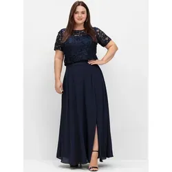 Sheego A-Linien-Rock blau 58 - Eleganter A-Linien-Rock in marineblau, aus 100% Polyester, ideal für modische Outfits und bequem bei Schonwäsche bis 30 °C.