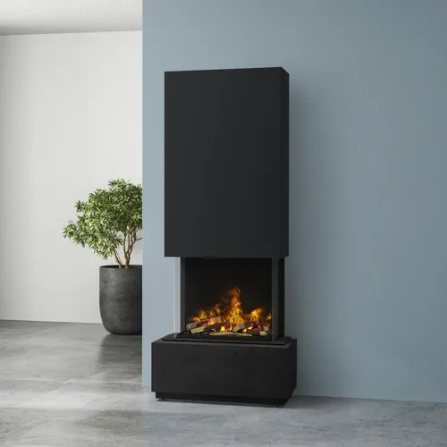 muenkel design Prato Elektrokamin Opti-myst - Nero (Schiefer schwarz) - Der muenkel design Prato Elektrokamin mit Opti-myst Flammeneffekt schafft eine gemütliche Atmosphäre. Moderne LED-Technik und Heizleistung von 1000/2000 Watt sorgen für Komfort und Stil in Ihrem Wohnraum.