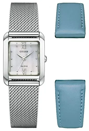 Citizen Damen Analog Quarz Uhr EW5590-62A - Elegante Armbanduhr für Damen mit Eco Drive Antrieb, kein Batteriewechsel erforderlich – umweltfreundlich und praktisch.