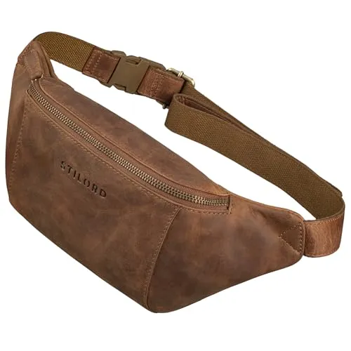 STILORD 'Pino' Elegante Bauchtasche aus Leder - Mode-Hüfttaschen: Die 'Pino' Bauchtasche aus echtem Leder bietet Ihnen Stil und Komfort, ideal für Reisen und Shopping - klein, aber geräumig für alle Essentials.