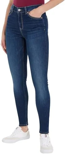 Tommy Jeans Nora Mid Rise Skinny Fit Jeans - Damen-Skinny-fit-Jeans von Tommy Jeans in Größe 26, Länge 32. Figurbetont, pflegeleicht und ideal für vielseitige Outfits. Mit Logo-Badge und modischer Waschung.