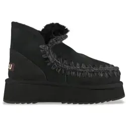 Mou für Damen. MU.FW681000A Lederstiefeletten Mini Eskimo Platform schwarz (41), 8 bis 10 cm, Keine, Lässig