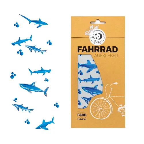 Hai  Shark Aufkleber Sticker für Fahrrad reflektierend Junge Reflex