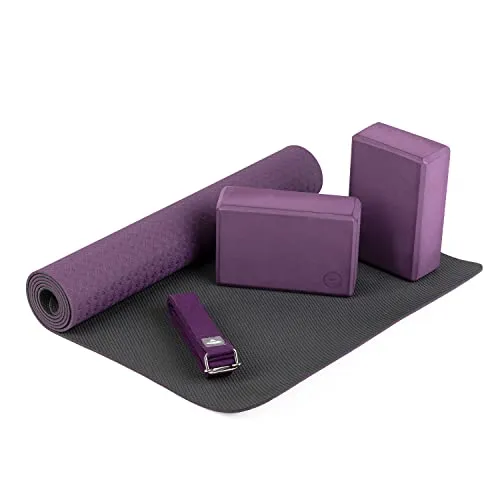 Bodhi Yoga-Set Flow - Yoga-Starter-Set für Einsteiger und Profis: Enthält rutschfeste Yogamatte, 2 vielseitige Yoga-Bricks und einen stabilen Yogagurt. Perfekt für alle, die ihre Yoga-Praxis beginnen oder vertiefen möchten.