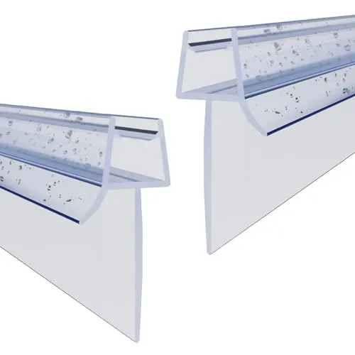 WITEN&NOCK 2er Set 100cm Duschdichtungen mit extra verlängerter Lippe Ersatzdichtung für Duschkabine Badewanneaufsatz Wasserabweiser Dichtungsprofile Duschtür Dichtung Gerade Glasstärke 8 mm