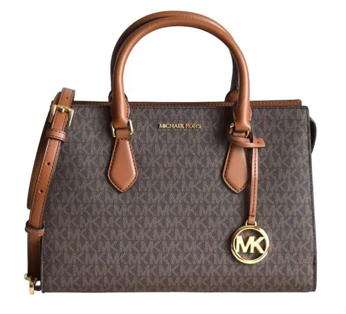 MICHAEL KORS SHEILA MD ZIP SATCHEL - Elegante Damen Tasche in Braun - Damentaschen mit stilvollem MK-Logo und goldfarbenem Verschluss, ideal für den Alltag und besondere Anlässe.