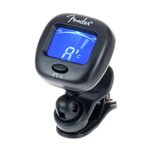 Fender FT-1 Pro Clip-Tuner - für E-Gitarren, Akustikgitarren & Bässe, mit Vibrationssensor für präzises Stimmen in lauten Umgebungen