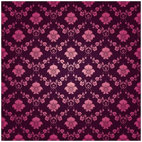 Wallario Möbelfolie selbstklebend/Aufkleber, Tischfolie geeignet für IKEA Lack Tisch - Möbeldeko Blumenmuster Damast in pink lila in 55 x 55 cm