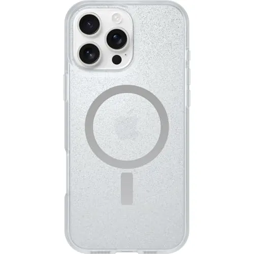 OtterBox React Series MagSafe Hülle für iPhone 16 Pro Max, stoßfest, sturzsicher, ultraschlank, schützende Hülle, Getestet nach Militärstandard, Stardust/Transparent