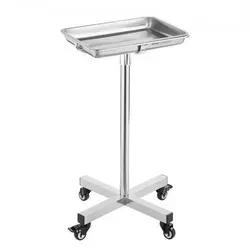 VEVOR Laborwagen Servierwagen Edelstahl mit abnehmbaren Tabletts - Sonstige Gastronomieartikel mit maximaler Haltbarkeit und Stabilität, verstellbarer Höhe und 4 glatten PU-Rollen für einfache Mobilität.