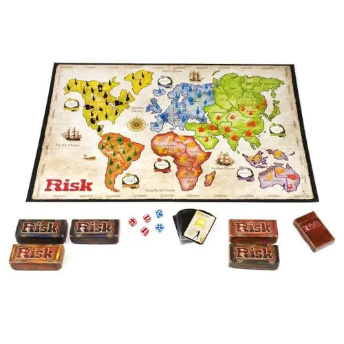 Hasbro Gaming - Risk Refresh DK: Strategisches Militär-Brettspiel für 5 Spieler - Gesellschaftsspiel für 5 Spieler ab 12 Jahren, fördert strategisches Denken und Teamarbeit.