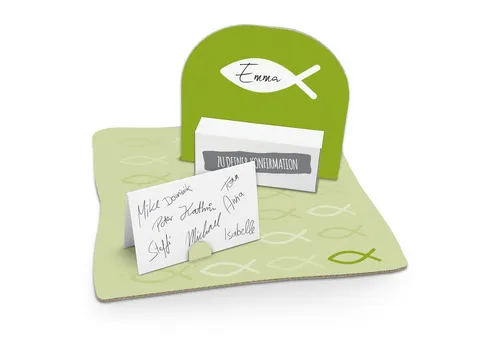 itenga Geschenkbox itenga Geldgeschenk Verpackung Fisch Grün Kommunion Konfirmation Taufe