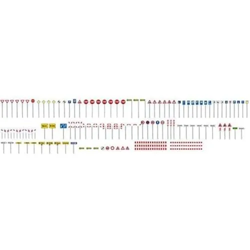 Faller FA272449 Verkehrsschilder-Set Eisenbahn Modellbausatz, Zubehör, Mehrfarbig, Small