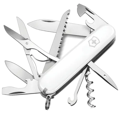 Victorinox Taschenmesser Huntsman 1.3713.7 - 15 Funktionen, weiß - Taschenmesser in elegantem Weiß mit 15 Funktionen, ideal für Outdoor-Abenteuer und den Alltag. Hergestellt in der Schweiz, bietet es Vielseitigkeit und Qualität.