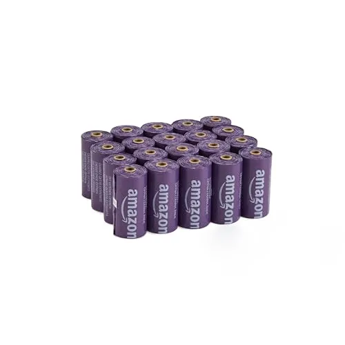 Amazon Basics Hundekotbeutel ohne Spender, Lavendel, 300 Stück (20 Packungen mit je 15 Beuteln)