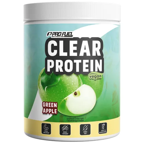 Clear Protein Vegan 360g GREEN APPLE - Erfrischender Protein-Drink - Erbsenproteine: Der leckere CLEAR PROTEIN Vegan Drink mit 56% Protein und 0% Zucker, ideal für eine gesunde Erfrischung ohne Kalorien!